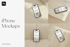 iPhone 14 Pro Silver Mockups | Apple