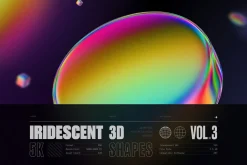 Iridescent Geometric 3D Shapes vol.3
