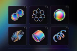 Iridescent Geometric 3D Shapes vol.3