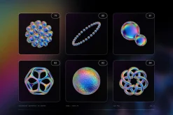 Iridescent Geometric 3D Shapes vol.3
