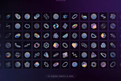 Iridescent Geometric 3D Shapes vol.3