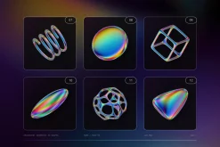 Iridescent Geometric 3D Shapes vol.3