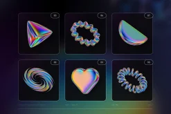 Iridescent Geometric 3D Shapes vol.3