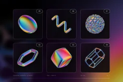 Iridescent Geometric 3D Shapes vol.3