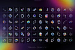 Iridescent Geometric 3D Shapes vol.3