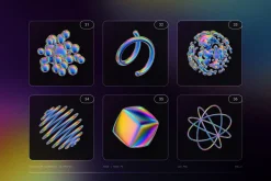 Iridescent Geometric 3D Shapes vol.3