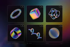 Iridescent Geometric 3D Shapes vol.3