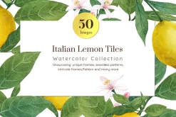 Italian Lemon tile Watercolor