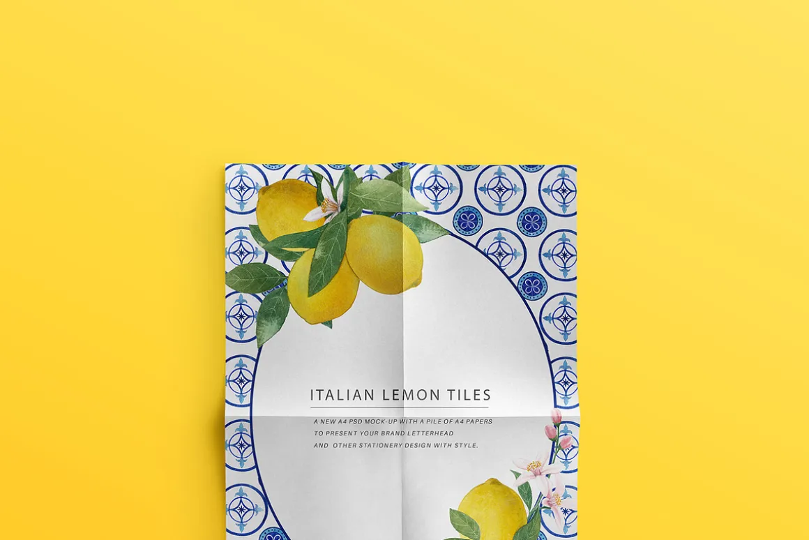 Italian Lemon tile Watercolor