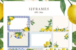 Italian Lemon tile Watercolor