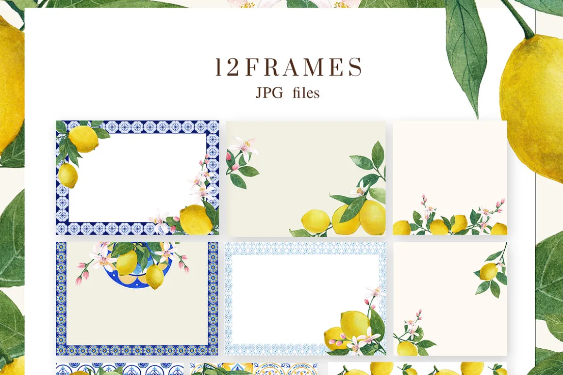 Italian Lemon tile Watercolor