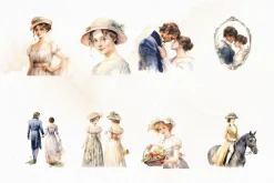 Jane Austen - Watercolor Clipart
