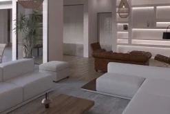 Japandi Living Room 3D Scene, Mockup