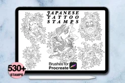 550 Japanese tattoo for procreate