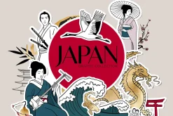 Japan. Line art illustration