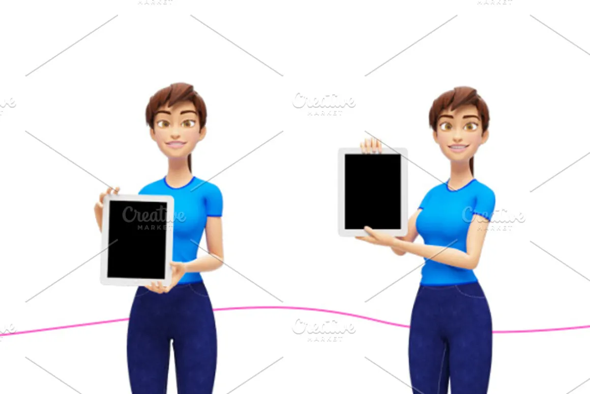35 Jenny 3D Product Promo Mock-Ups