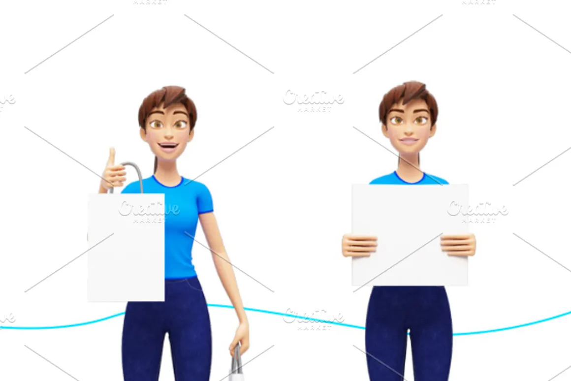 35 Jenny 3D Product Promo Mock-Ups