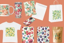 32JPG WATERCOLOR FRUIT PATTERNS