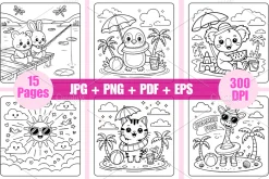 Kawaii Summer Coloring Book Vol-02