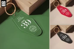 Keychain with Golden Ring Mockup