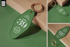 Keychain with Golden Ring Mockup
