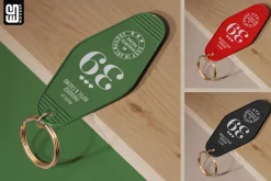Keychain with Golden Ring Mockup