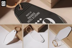 Keychain with Golden Ring Mockup