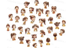 Kids different facial expressions
