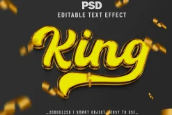 King 3D Editable Text Effect Style
