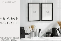 Kitchen Frame Mockup PSD JPG
