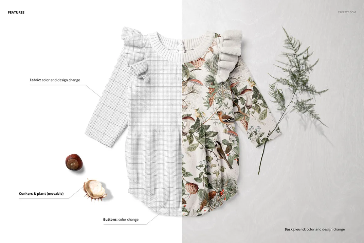 Knitted Romper Mockup Set (28/LFv.2)