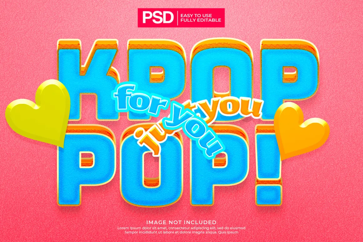 K-Pop y2k Editable Text Effects Pack