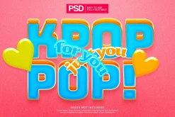 K-Pop y2k Editable Text Effects Pack