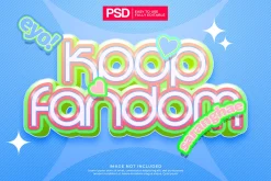 K-Pop y2k Editable Text Effects Pack