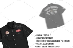 4K Work Shirt Mockup PSD Editable