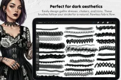 145 Lace & Mesh Procreate Brushes