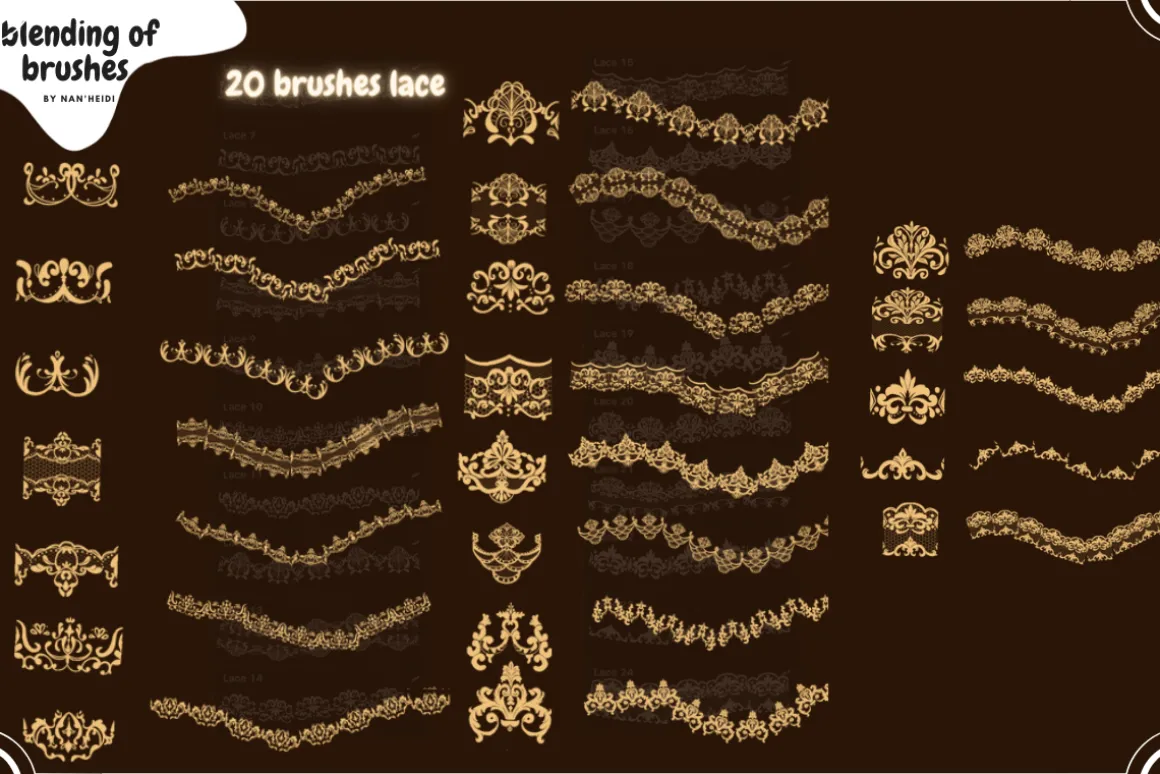 24 Lace Procreate brushes 02