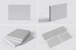 Landscape Book Mockup - 12 views