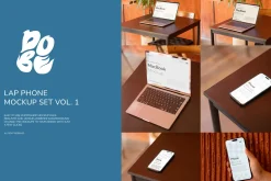 Lap Phone Mockup Set Vol 1