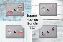 Laptop mockups for your stickers