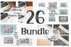 Laptop mockups for your stickers