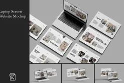 Laptop Screen Website Mockup