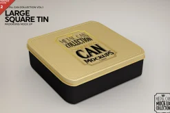 Large Square Tin Packaging Mockup