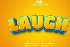 Laugh 3d Editable Psd Text Effect