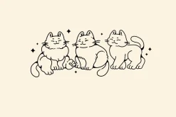 Lazy cute cats. Lineart collection