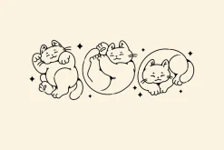Lazy cute cats. Lineart collection