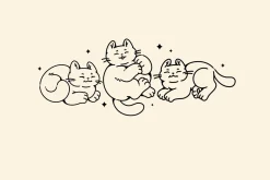 Lazy cute cats. Lineart collection