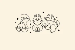 Lazy cute cats. Lineart collection