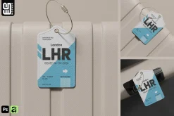 Leather Luggage Tag Mockup