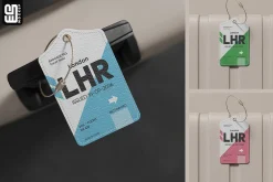 Leather Luggage Tag Mockup